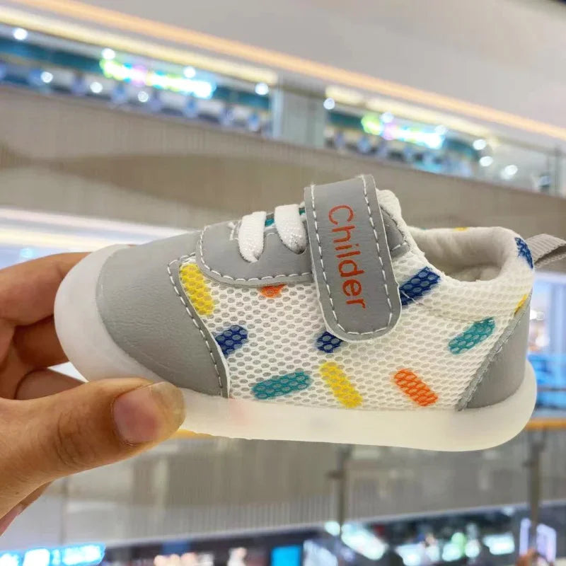 Boys/Girls Baby Walking Shoes – Spring/Autumn Soft Sole Mesh Breathable Shoes for 0-2 Year Olds, Nude Baby Shoes