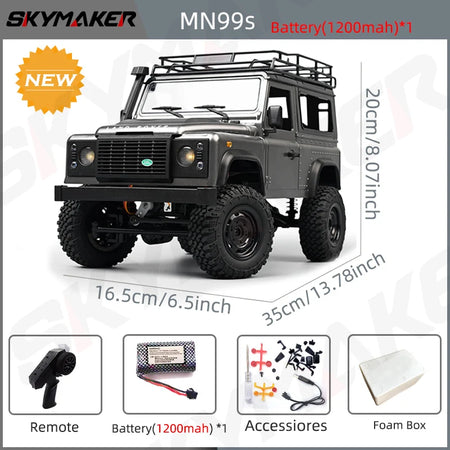 MN99s MN98 1:12 RC Rock Crawler Defender with 4WD and 2.4G Remote Control