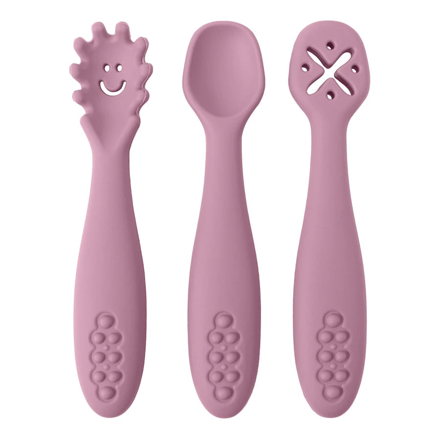 3PCS Cute Baby Learning Spoons Utensils Set – Newborn Feeding Spoon Set for Toddlers