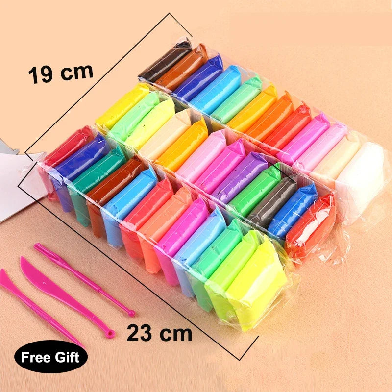 36-Color Modeling Clay Set - Super Light Air-Dry Polymer Clay, Educational Toy for Kids, Birthday Gift for Girls