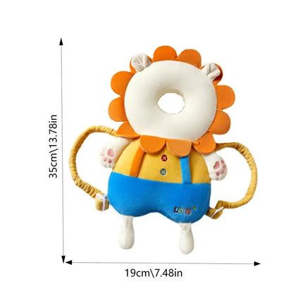 Baby Fall Pillow Backpack Head Protector Cartoon Design with Water Filling and Magnetic Material for Baby Protection