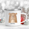 Personalized Kids Enamel Camping Mug — Forest Animals Children's Name Cup, Eco-Friendly Enamel Mug