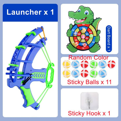 Montessori Sticky Ball Dartboard Slingshot Target – Kids Indoor & Outdoor Catapult Throwing Game