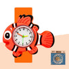 Children’s Cartoon Watch for Ages 2-14 Boys and Girls Soft Silicone Slap Bracelet Student Wristwatch