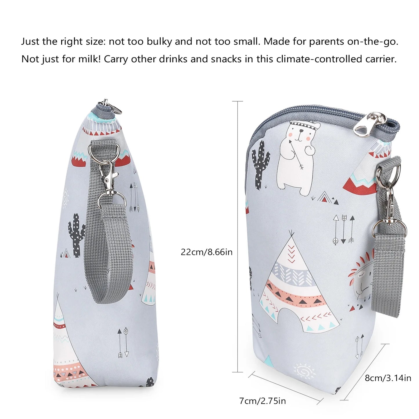 Portable Baby Bottle Bag Feeding Warmer Aluminum Mold Insulation Stroller Hanging Bag - Kidzy Market