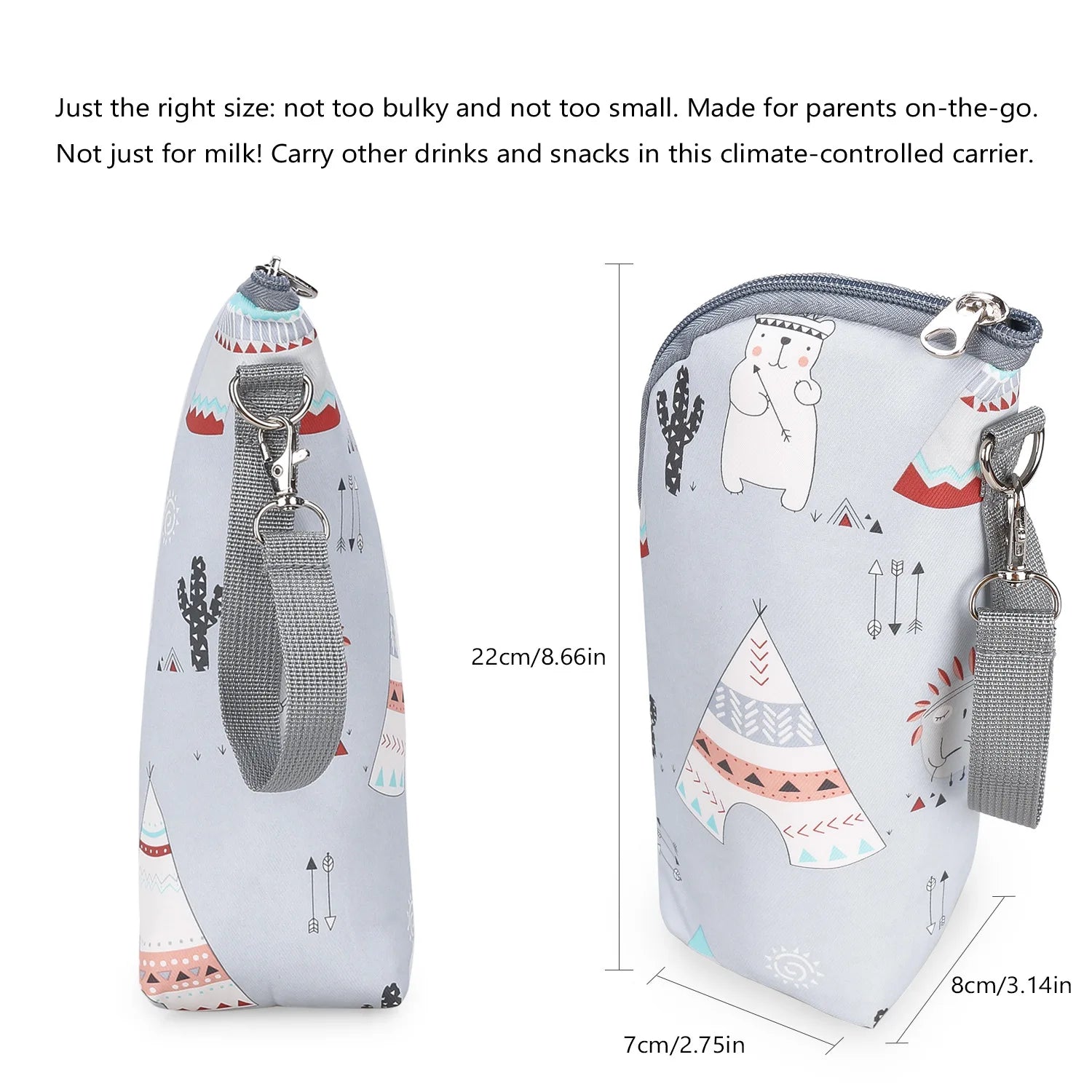Portable Baby Bottle Bag Feeding Warmer Aluminum Mold Insulation Stroller Hanging Bag - Kidzy Market