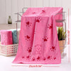 Cute Baby Cartoon Animal Heart Print Bath Towel – Absorbent Cotton Towel for Kids, Swimwear Drying