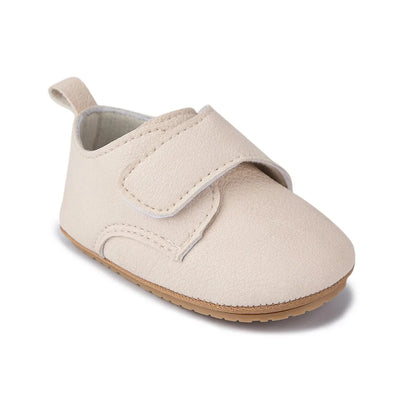 Meckior Baby Boys Girls Shoes Rubber Sole Anti-Slip Classic PU Leather Toddler First Walking Flat Lazy Infants Crib Shoes