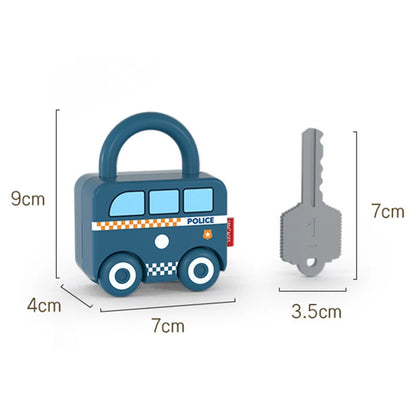 Baby Learning Lock with Key Car Toy – Montessori Educational Number Matching and Sensory Toy for Kids Ages 1-3