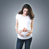 Fashionable Cute Baby Pregnancy T-Shirt for Women | Pure Cotton Printed Fun Summer Short Sleeve White Top