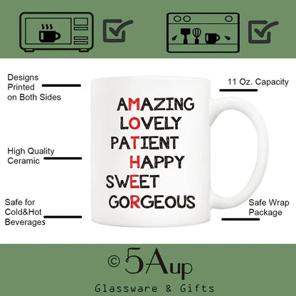 Funny 'Definition of Mother' Coffee Mug for Mom - 11 oz (320 ml) Ceramic Gift from Kids for Mother's Day, Birthday & Christmas