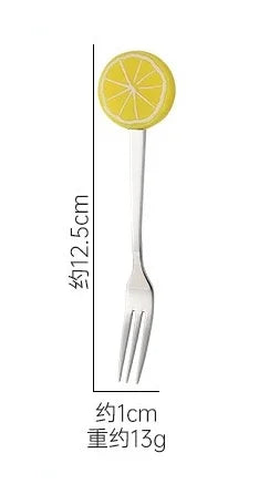 Cute Fruit Shape Baby Feeding Spoon & Dessert Cake Fork – Coffee Stirring Spoon, Kitchen Tableware Utensils, Kids Gifts & Baby Gadgets