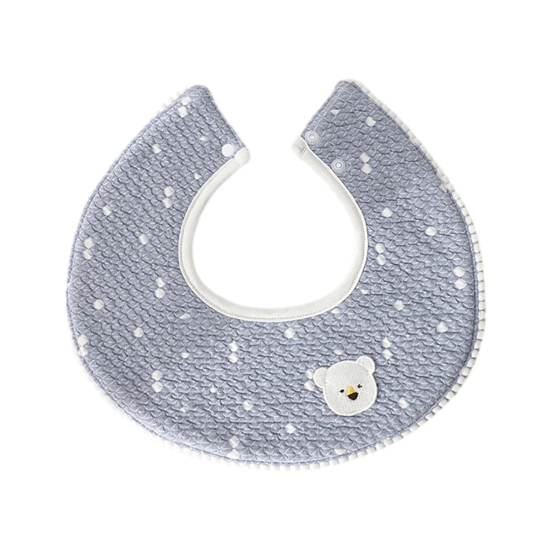 Stylish & Practical Baby Drool Bibs | Bear & Rabbit Pattern Spit-up Bibs for Feeding & Teething | Functional Baby Accessories - Kidzy Market