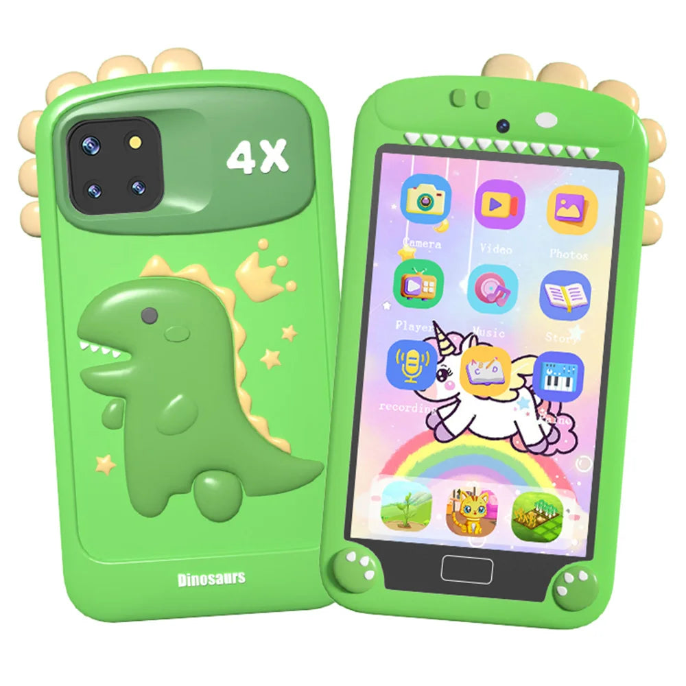 4-Inch Kids Smart Phone Toy with 48MP Dual Lens, Cartoon Design, MP3 Player, Early Educational Mobile for Children