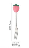 Cute Fruit Shape Baby Feeding Spoon & Dessert Cake Fork – Coffee Stirring Spoon, Kitchen Tableware Utensils, Kids Gifts & Baby Gadgets