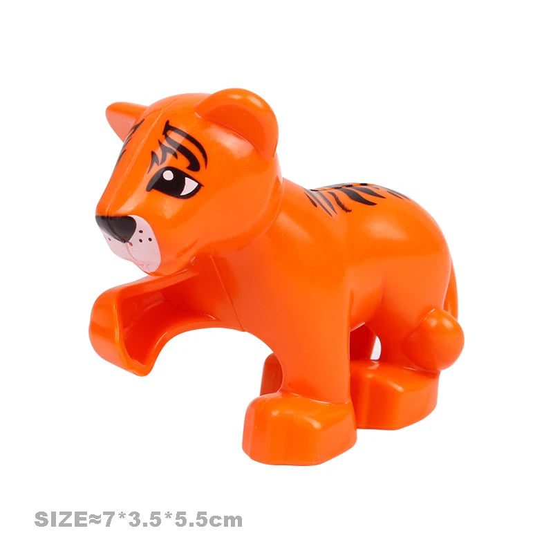 Big Size Building Blocks Farm Animals Set – Cat, Dog, Pig, and Rabbit Model Accessories Compatible with Bricks