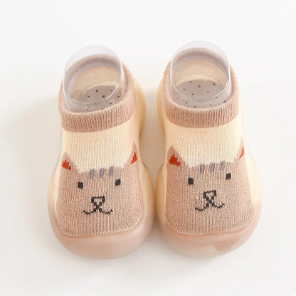 Baby Socks Shoes – Cute Cartoon Boy & Girl Infant Shoes, Soft Rubber Sole First Walker Booties for Toddlers
