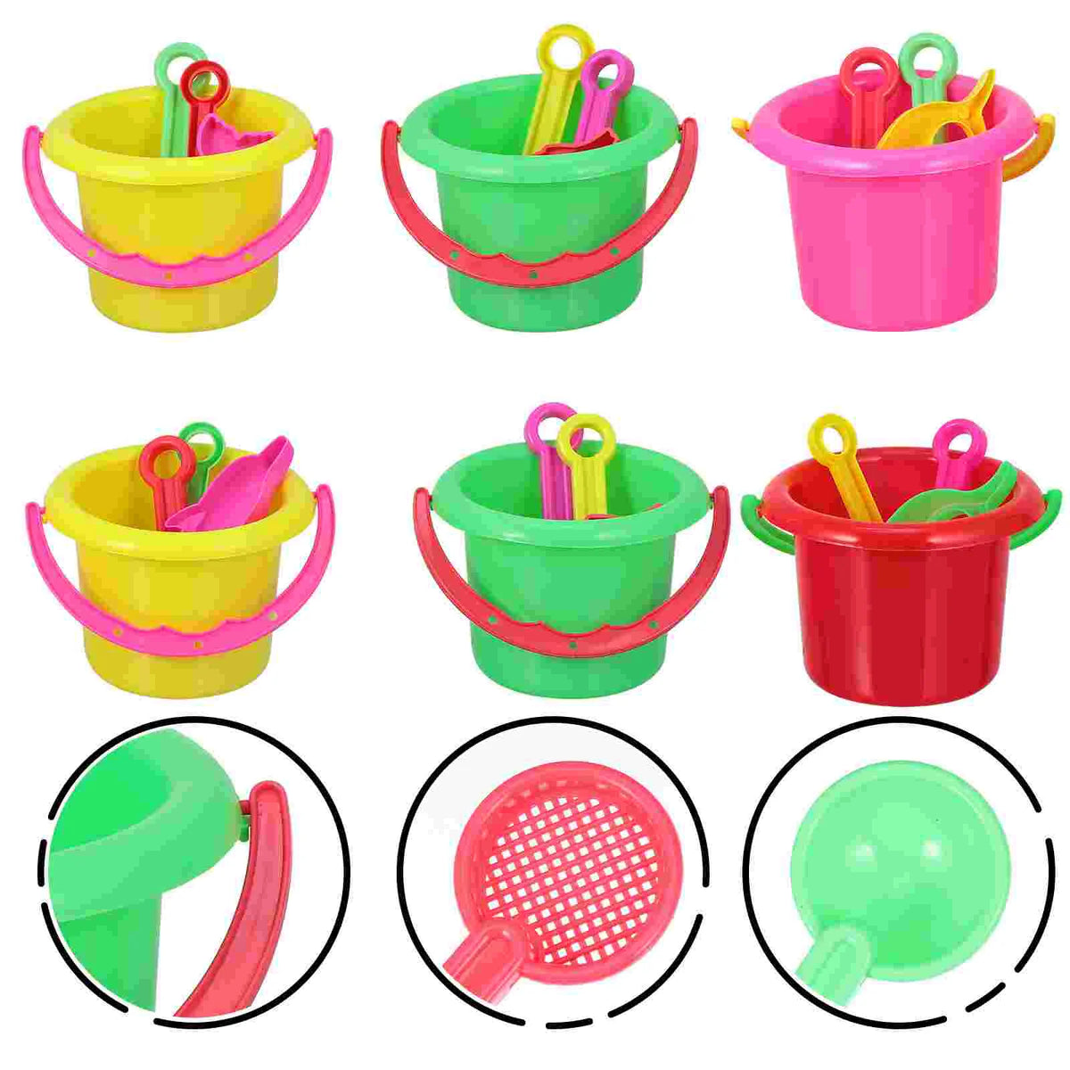 Bucket Set Toy 24-Piece Child Sand Bucket Toy Set Mini Buckets for Kids Beach Play ...