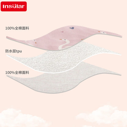 INSULAR 3-Layer Baby Bibs & Burp Cloth Set – Soft Cotton Adjustable U-Shape Feeding Bib for Newborns & Infants, Saliva Towel & Rice Bag - Kidzy Market