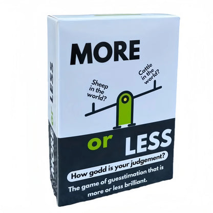 More or Less - Hilarious Family Drinking Game, Fast-Paced Interactive Party Entertainment for All Ages