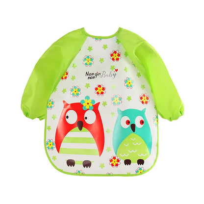 Waterproof Baby EVA Bib – Anti-Dirty Long Sleeve Strap Coat with Cute Cartoon Pattern, Dirt-Proof Feeding Smock for 0-3 Years - Kidzy Market