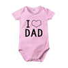 Pure Cotton “I Love Mom” & “I Love Dad” Newborn Rompers - Matching Baby Bodysuits for Twins, Summer Clothes for 0-24 Months