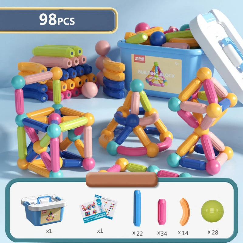 Magnetic Sticks Building Blocks Montessori Educational Toy