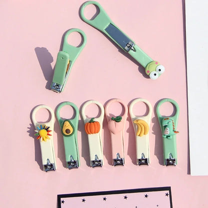 Cartoon Animal Fruit Nail Clippers for Kids, Nail Scissor Cutter, Trimmer, and Beauty Nail Scissors for Children