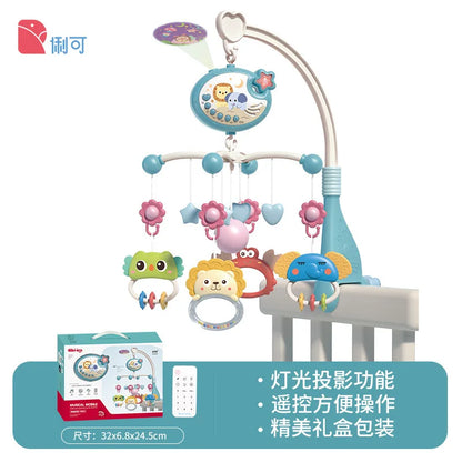 Musical Baby Crib Mobile With Lights and Music Projection Remote Control Crib Toy for Newborns