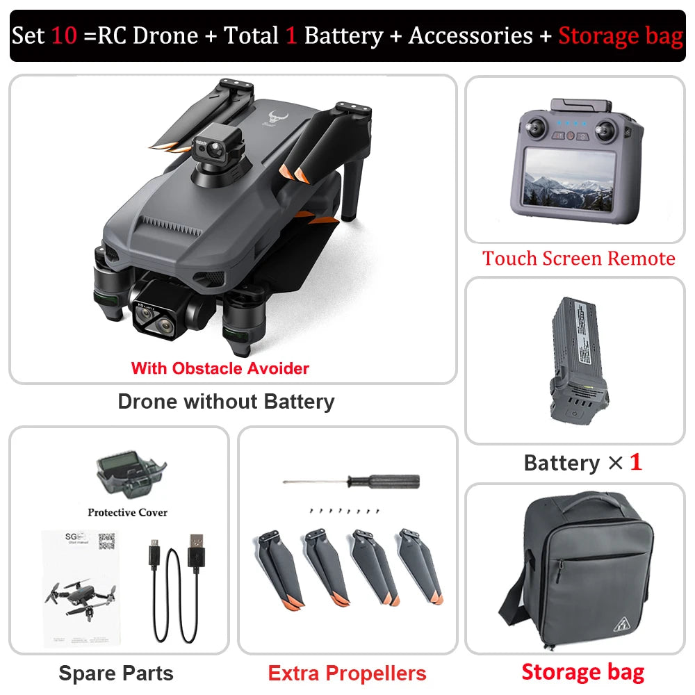 4K Camera RC Drone – ZLL SG909 with 3-Axis Gimbal, WIFI, Obstacle Avoidance, and Touch Screen