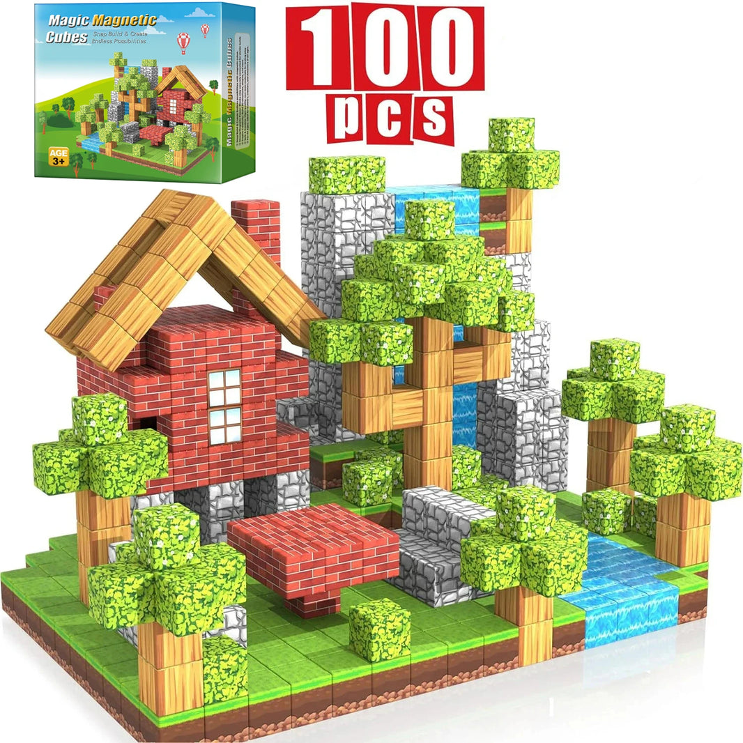100PCS Magnetic Blocks STEM Montessori Sensory Construction Set