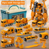 Magnetic Transforming Engineering Car Toy for Toddlers