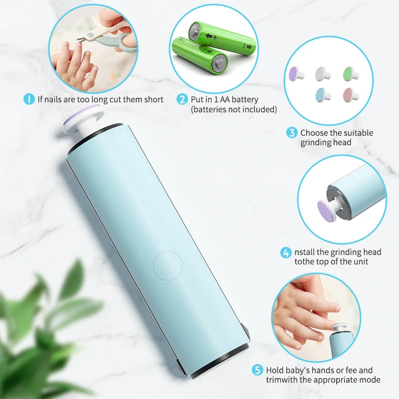 Baby Care Multifunctional Fingernail Cutter Trimmer, Infant Manicure Set, Electric Nail Trimmer, Kid Nail Polisher Tool