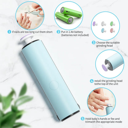 Baby Care Multifunctional Fingernail Cutter Trimmer, Infant Manicure Set, Electric Nail Trimmer, Kid Nail Polisher Tool