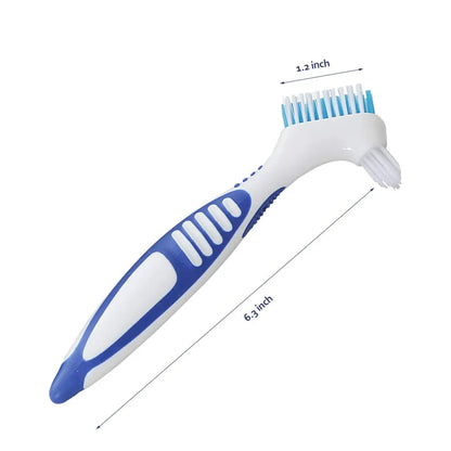 10Pcs Denture Cleaning Brushes, Multi-Layered Bristles, Non-Slip Ergonomic Rubber Handle for Oral Care