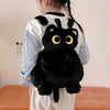 Kids Kawaii Plush Big Eyes Cat Backpack – Large Capacity Soft Stuffed Animal School Shoulder Bag for Boys and Girls