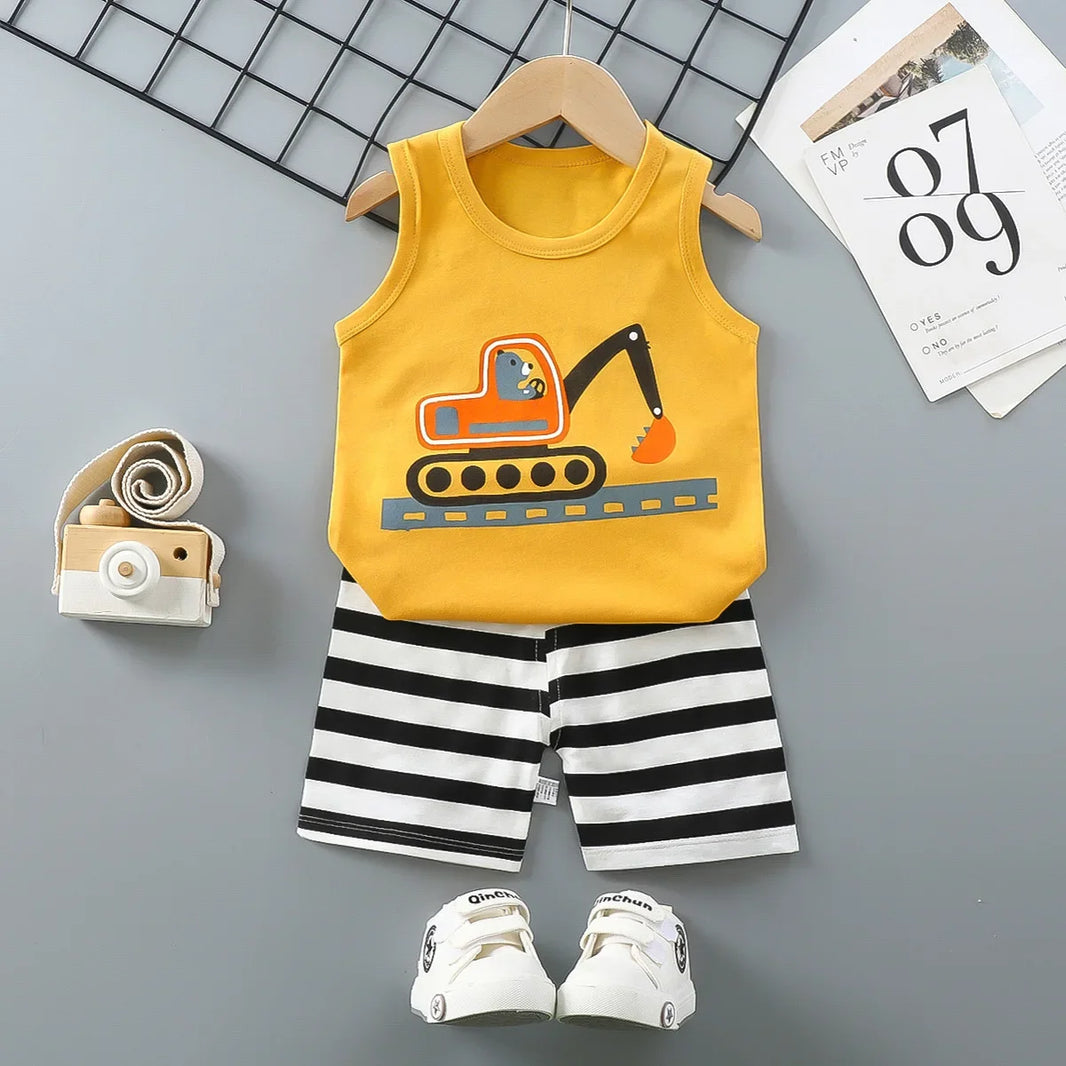 Summer Baby Clothes Set – Casual Baby Boy Clothing Set with T-shirt & Shorts – Kids Unisex Short Sleeve Sports Outfit – Infant Baby Girl Clothes