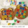Children Matching Puzzle Toys, Colors & Geometric Shape Jigsaw, Board Games, Early Educational Interaction Toy for Kids, Battle Games