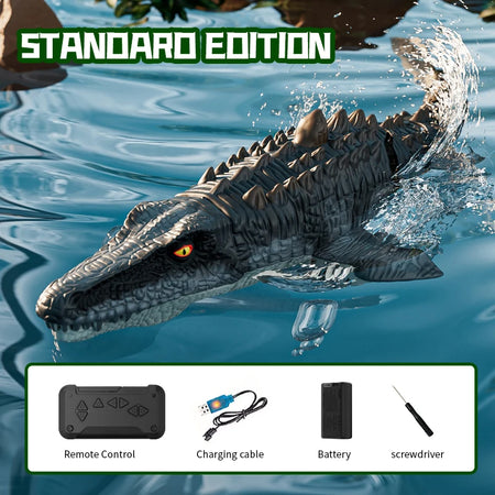 2.4GHz RC Dinosaur Boat Toy – Remote Control Simulation with Light and Spray for Pool and Bath