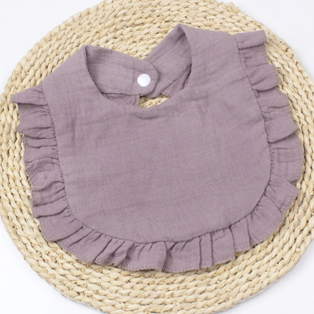 Gauze Baby Bib for Boys & Girls | Pure Cotton Candy Colored Lace Saliva Bib | Soft & Comfortable Solid Color Towel for Babies - Kidzy Market
