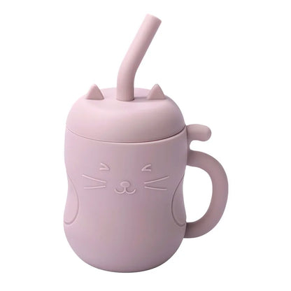 1pc Baby Silicone Straw Cup - BPA-Free, Portable Snack Container, Leakproof Kids Learning Drink Cup & Feeding Cup