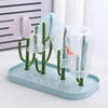 Cute Baby Bottle Drying Rack – Solid Color Feeding Bottle Drain Rack & Holder