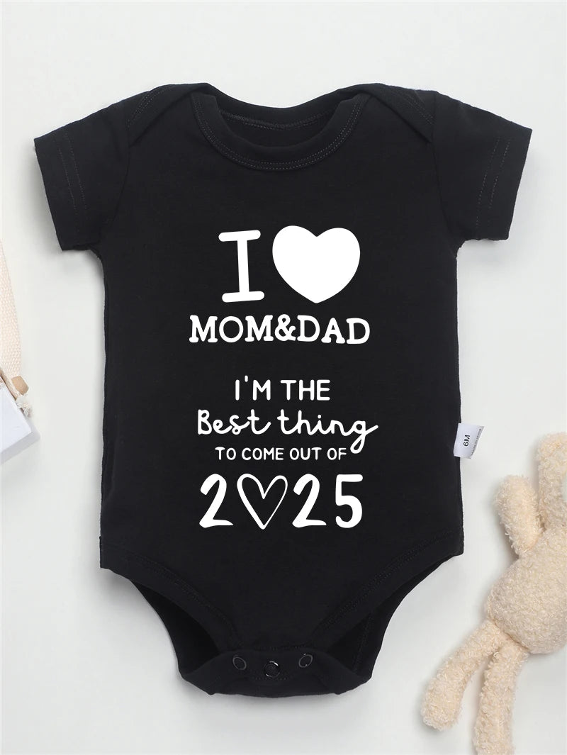 I Love Mom & Dad Baby Romper – Cute Newborn Bodysuit for Boys & Girls, Comfortable Cotton Outfit