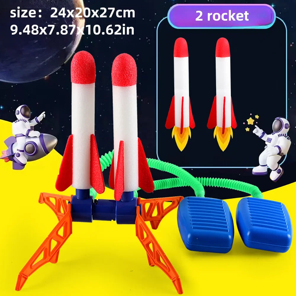 GSF Foam Rocket Launcher with Foldable Stand – Outdoor Jump & Launch Toy with Foam Rockets for Kids, Ages 3+