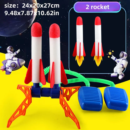 GSF Foam Rocket Launcher with Foldable Stand – Outdoor Jump & Launch Toy with Foam Rockets for Kids, Ages 3+