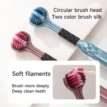 3D Manual Toothbrush Set of 6, Three-Sided U-Shaped Soft Toothbrush for Comprehensive Oral Cleaning, Adults, Men, Women, Couples