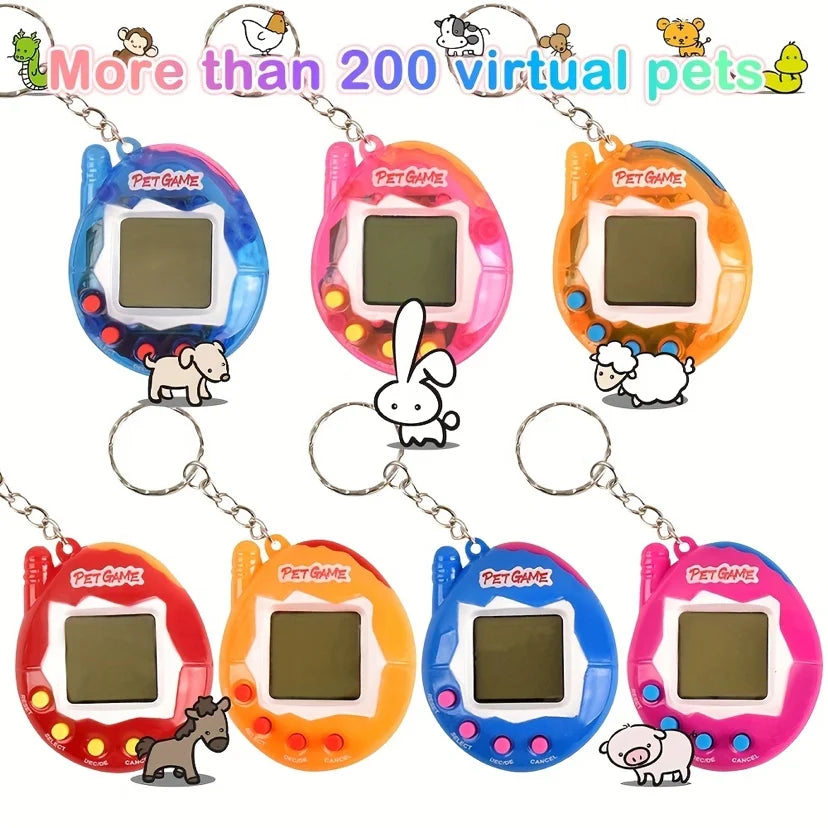 Transparent Electronic Pet Toy, 168 Pets in One Virtual Cyber Digital Toy, Nostalgic Pixel Play for Kids