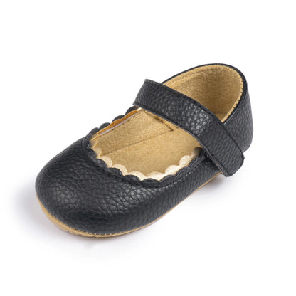 Newborn Baby Breathable Fashion Leather Shoes – Lace Princess Shoes with Non-Slip Soft Bottom