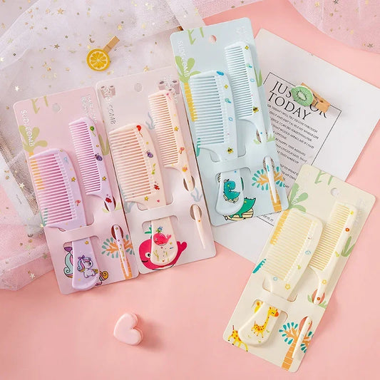 2Pcs/Set Cute Kids Hairdressing Comb - Anti-static Pointed Tail Comb for Girls - Strawberry Fruit Hair Comb