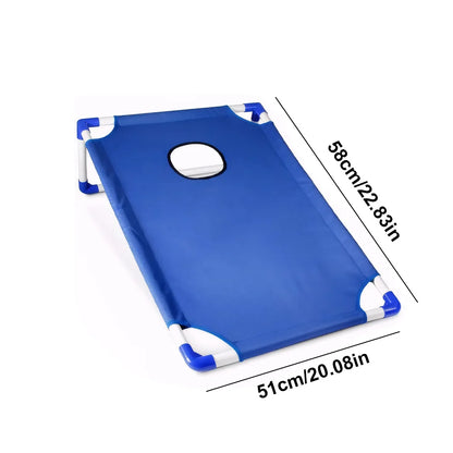 Portable Cornhole Set with 3 Red and 3 Blue Bags Toss Game for Kids Adults Family Outdoor Yard Beach BBQ Camping Lawn
